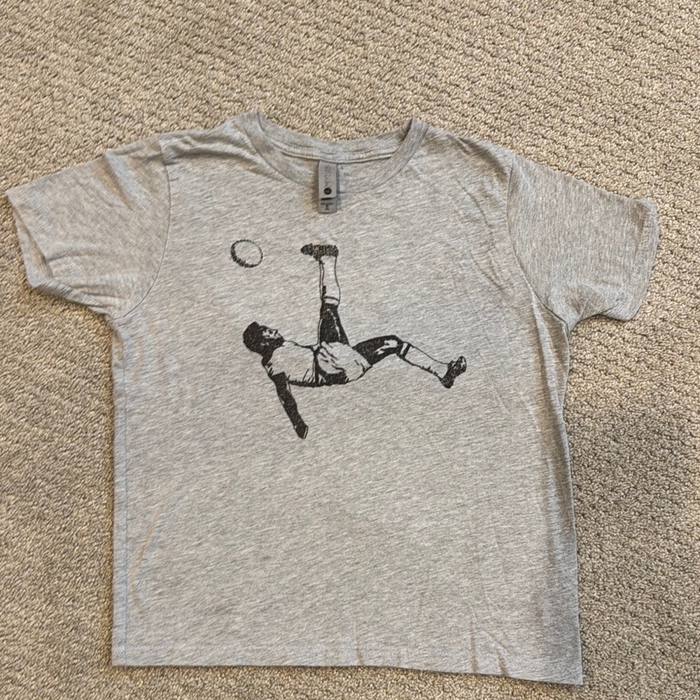 Gray Graphic Pele Soccer Kids T-Shirt